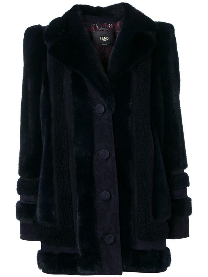 Fendi Single-breasted Coat - Blue