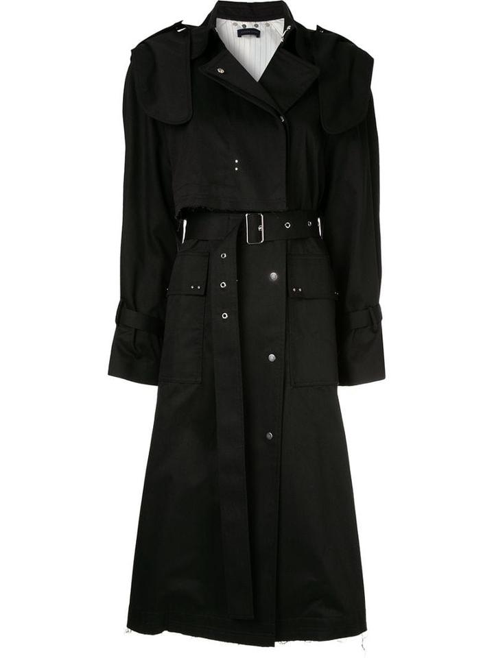 Eudon Choi Belted Studded Trenchcoat - Black