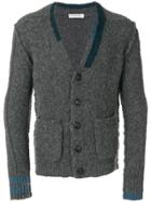 Etro Striped Detail Distressed Cardigan - Grey