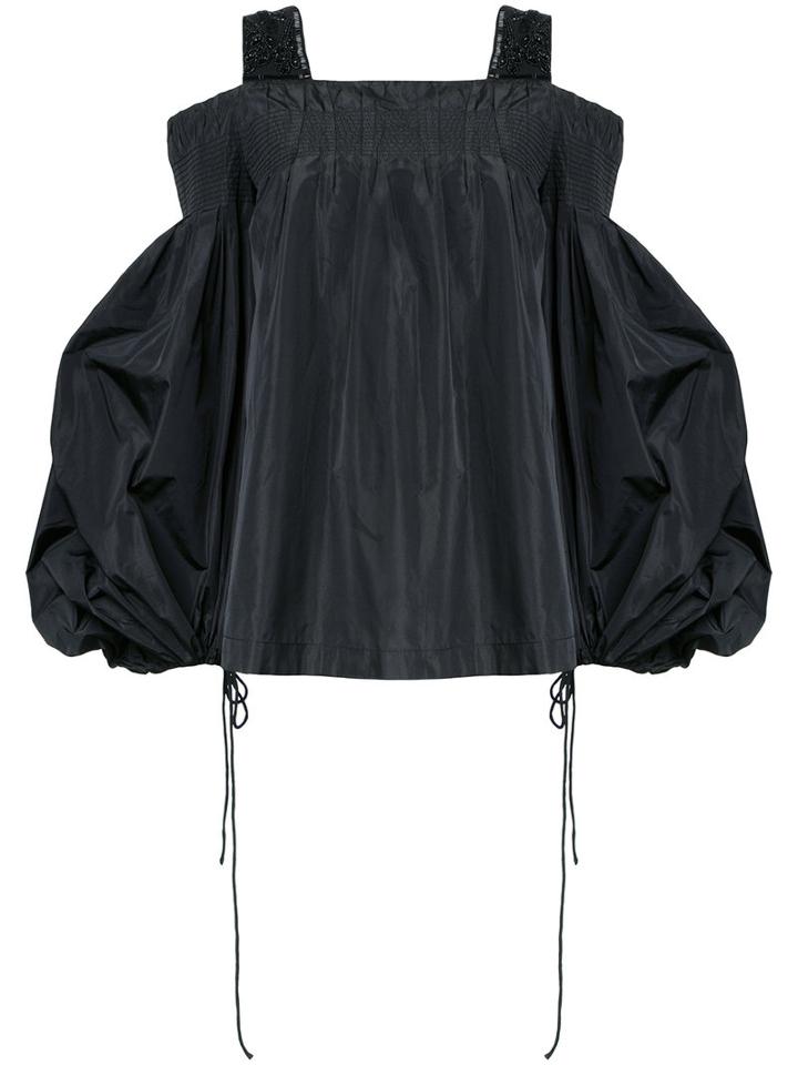 Dries Van Noten Drawstring Detail Shift Blouse, Women's, Size: 40, Black, Silk/acrylic