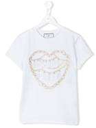 Philipp Plein Kids Embellished Logo T-shirt, Girl's, Size: 16 Yrs, White