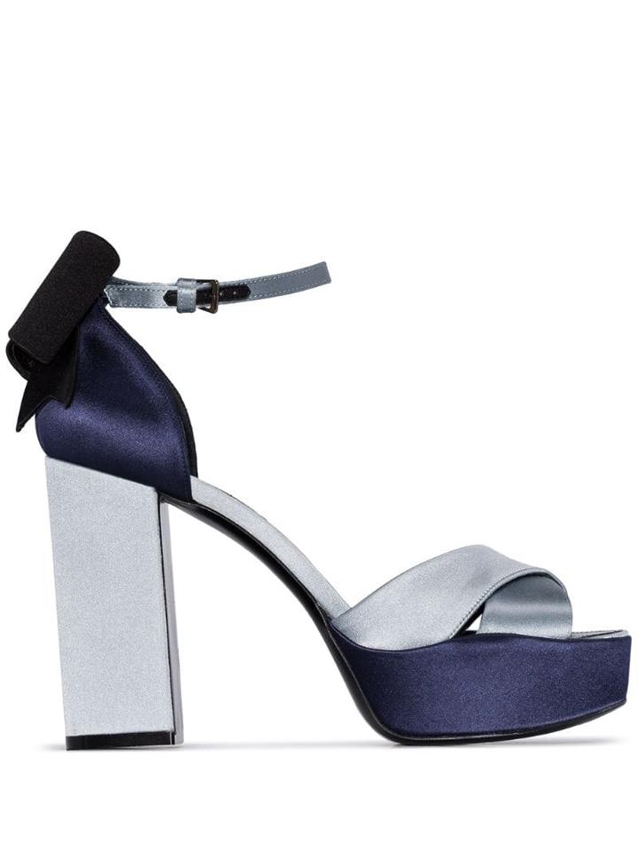Fabrizio Viti Blue Gabor 100mm Platform Sandals