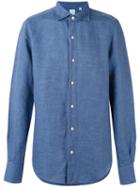 Finamore 1925 Napoli - Woven 'tokyo' Shirt - Men - Cotton/linen/flax - L, Blue, Cotton/linen/flax