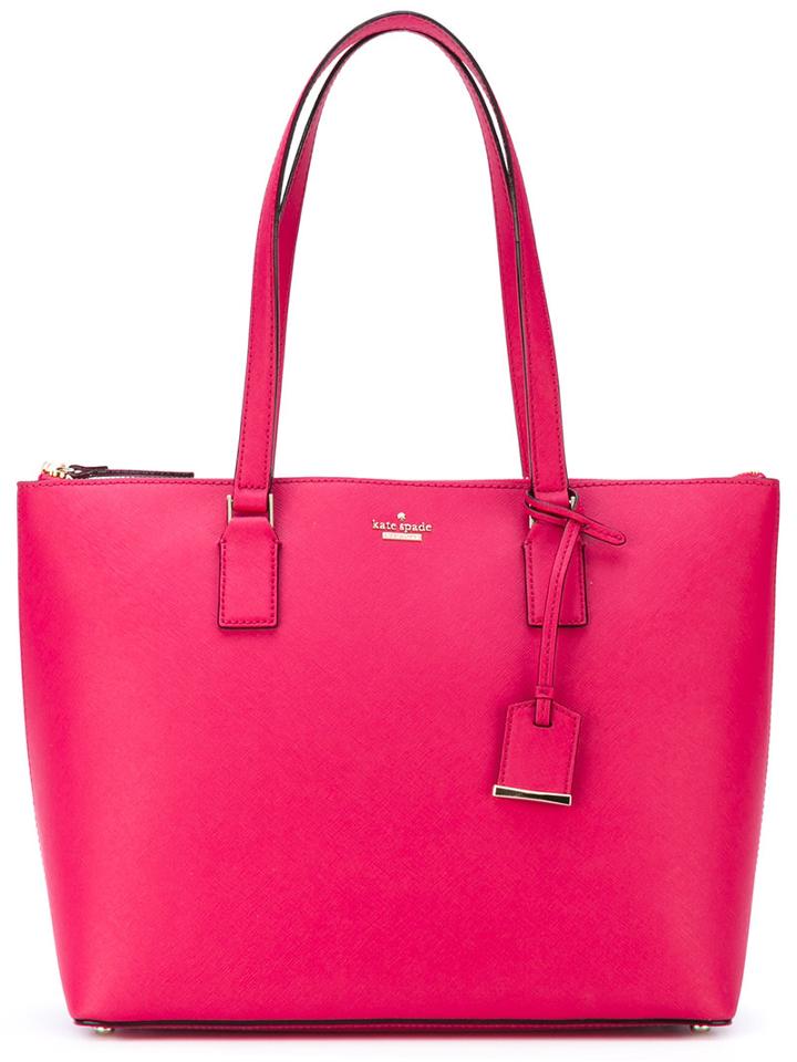 Logo Plaque Shoulder Bag - Women - Leather - One Size, Pink/purple, Leather, Kate Spade
