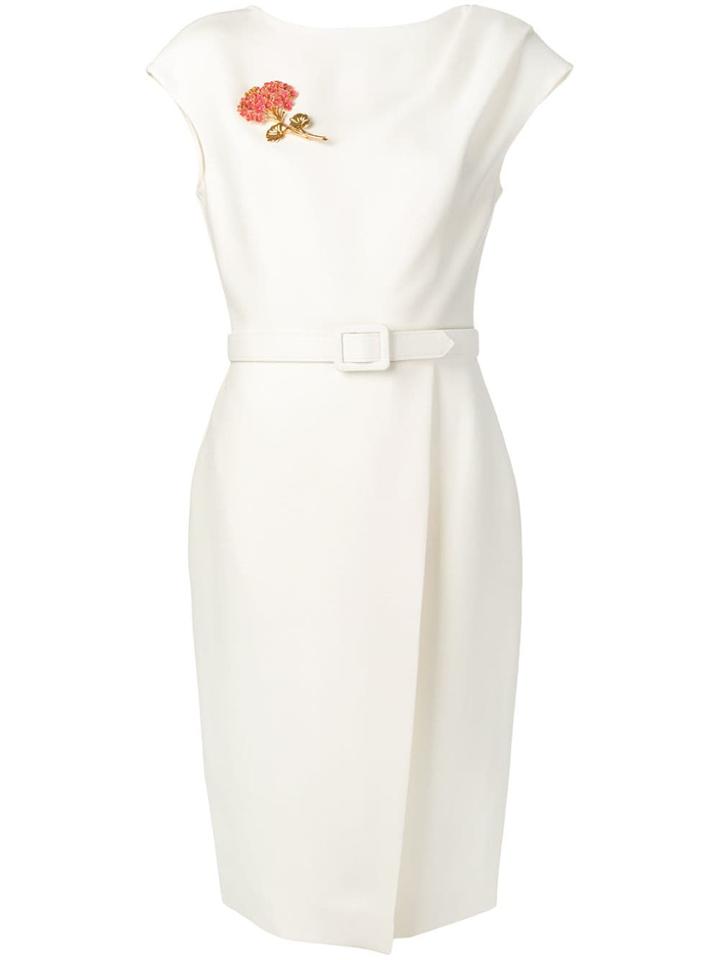 Oscar De La Renta Belted Midi Dress - White