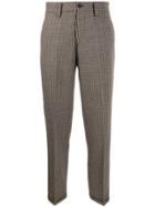 Pt01 Cropped Checked Trousers - Neutrals