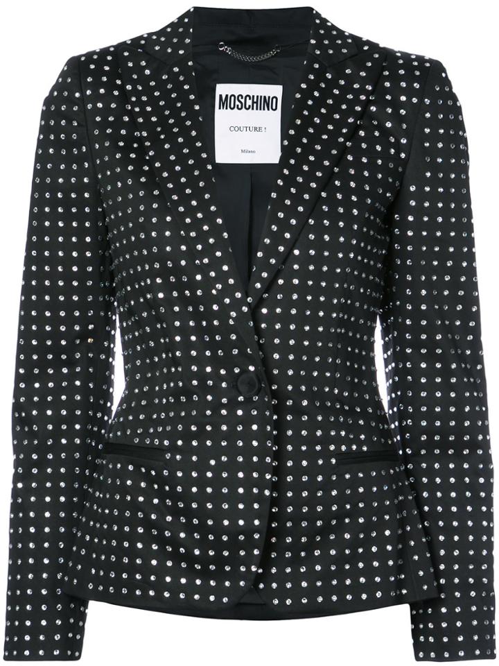 Moschino Swarovski Crystal Embellished Blazer - Black