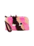 Anya Hindmarch Eyes Striped Fur Clutch Bag - Pink & Purple