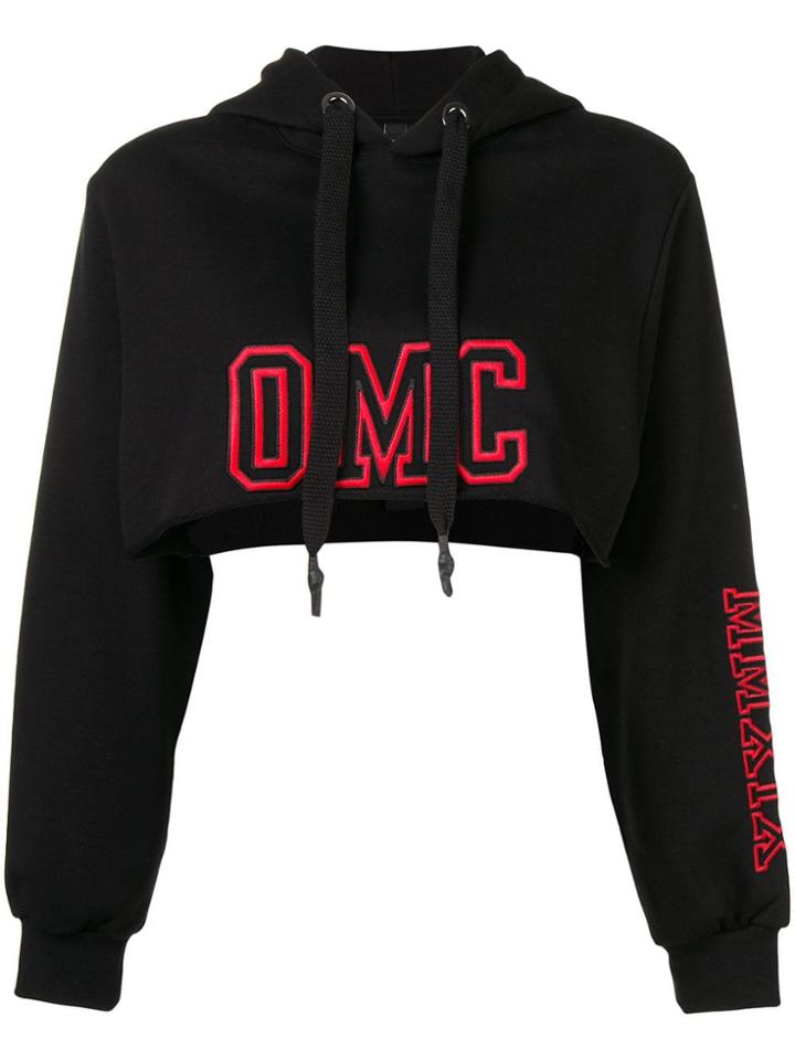 Omc Contrast Logo Patch Hoodie - Black