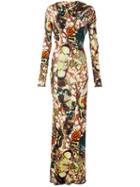 Jean Paul Gaultier Vintage Butterfly Print Fitted Dress