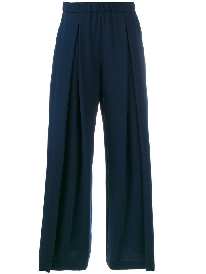 P.a.r.o.s.h. - Pleated Palazzo Trousers - Women - Polyester - Xs, Women's, Blue, Polyester