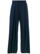 P.a.r.o.s.h. - Pleated Palazzo Trousers - Women - Polyester - Xs, Women's, Blue, Polyester