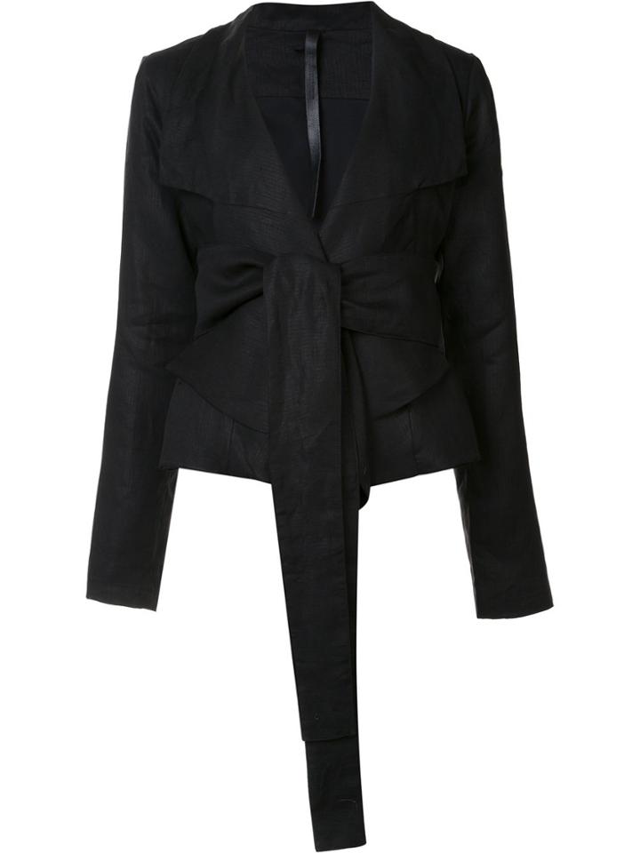 Barbara I Gongini Front Tie Blazer - Black
