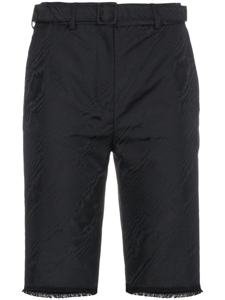 Off-white High Waisted Long Moiré Tailored Shorts - Black