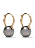 Hum 18k Yellow Gold Black Lip 11mm Pearl Earrings