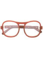 Chloé Oversize Square Frame Glasses, Red, Acetate