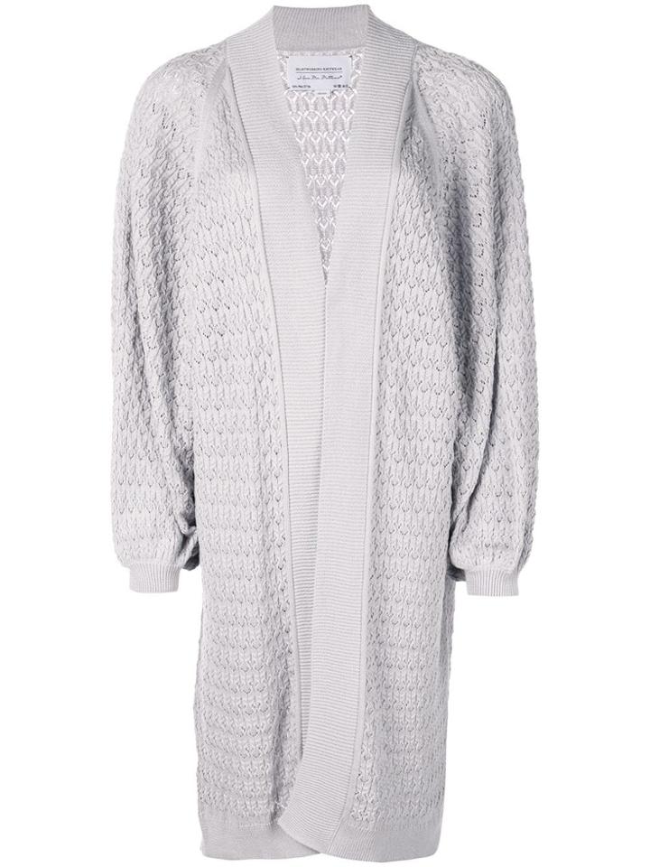 I Love Mr Mittens Long Knitted Cardigan - Grey