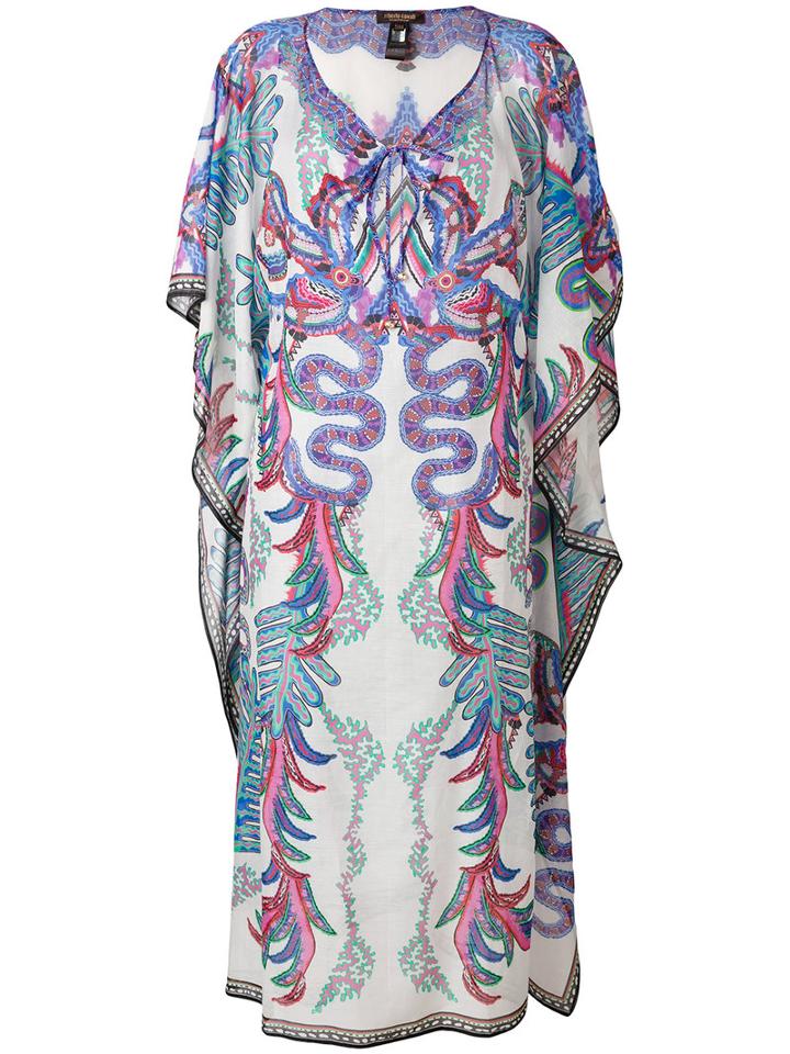 Roberto Cavalli - Multi-print Shift Dress - Women - Silk/cotton - S, White, Silk/cotton