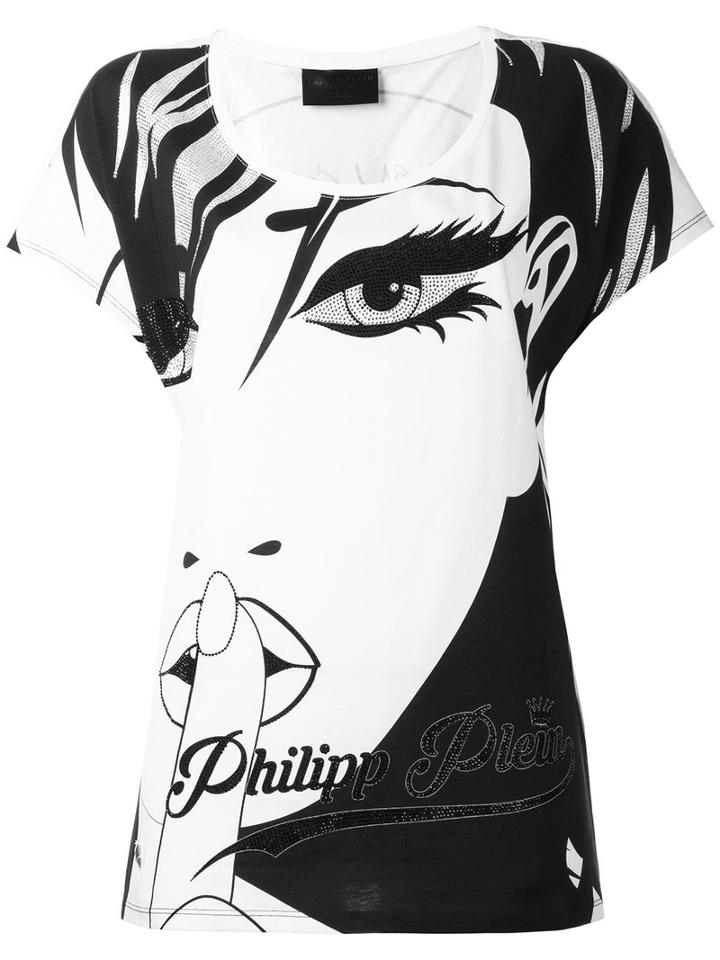 Philipp Plein Face T-shirt, Women's, Size: Xxl, White, Cotton