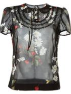 Red Valentino Cherry Print Shortsleeved Blouse