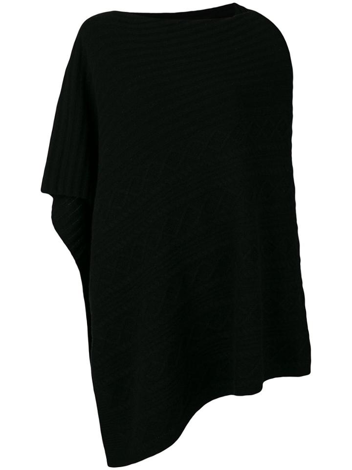 Pringle Of Scotland Overwashed Cable Poncho - Black