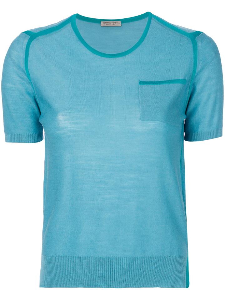 Bottega Veneta Contrast Panel T-shirt - Blue