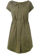 Theory - Gathered Waist Shirt Dress - Women - Cotton - 0, Green, Cotton