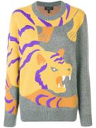 Rag & Bone Cashmere Intarsia Tiger Sweater - Grey