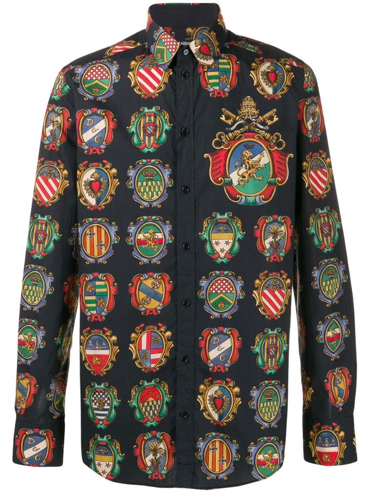 Dolce & Gabbana Crest Print Shirt - Blue