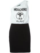 Moschino Asymmetric Logo Print Dress