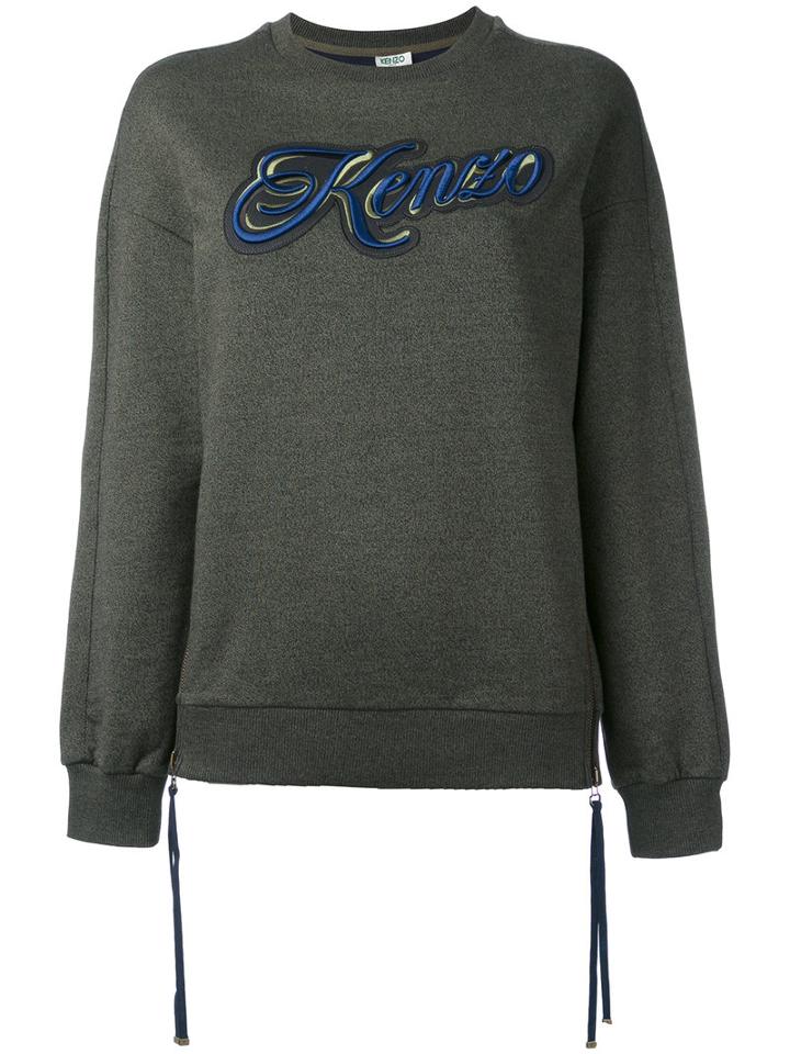 Kenzo - Logo Print Sweatshirt - Women - Cotton/nylon/polyester - L, Green, Cotton/nylon/polyester