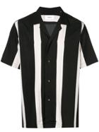 Ports V Striped Button-up Shirt - Black