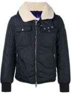 Moncler 'darwin' Padded Coat, Men's, Size: 1, Blue, Nylon/feather Down/sheep Skin/shearling