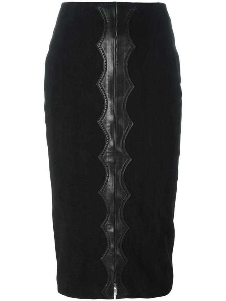 Alaïa Pre-owned Appliqué Detail Midi Skirt - Black