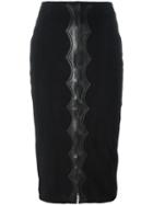 Alaïa Pre-owned Appliqué Detail Midi Skirt - Black