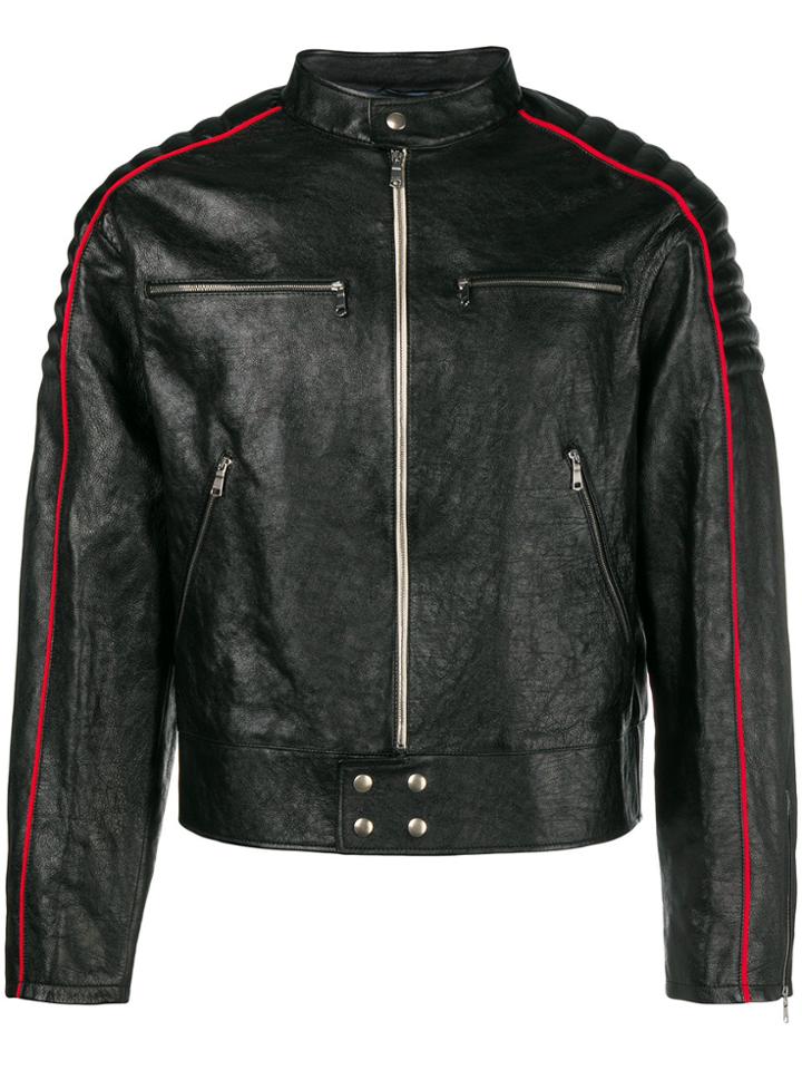 Gucci Gucci Print Leather Jacket - Black