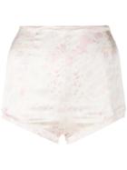 Murmur Print Fitted Shorts - Pink & Purple