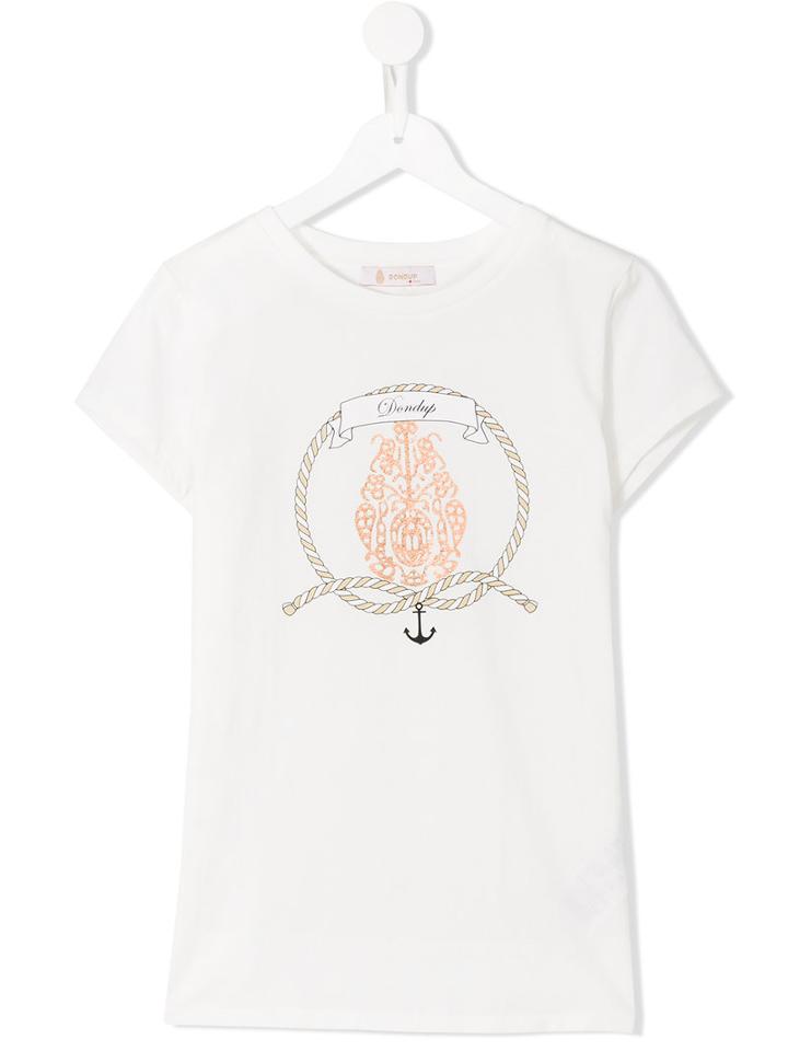 Dondup Kids Nautical Print T-shirt, Girl's, Size: 14 Yrs, White