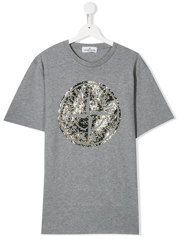 Stone Island Junior Printed Logo T-shirt - Grey