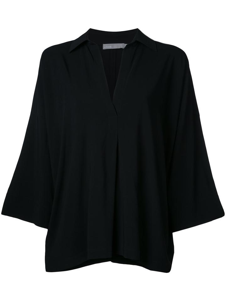 Vince Stretch Oversized Shirt, Women's, Size: Small, Black, Spandex/elastane/viscose