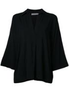 Vince Stretch Oversized Shirt, Women's, Size: Small, Black, Spandex/elastane/viscose