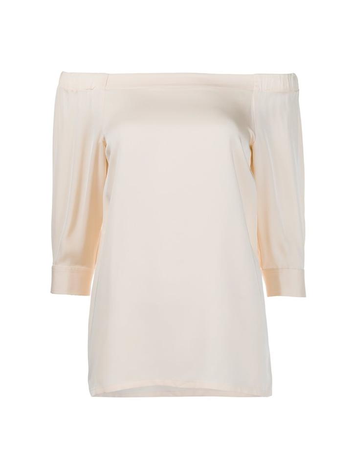 Theory Off-shoulder Blouse, Women's, Size: Xs, Nude/neutrals, Silk