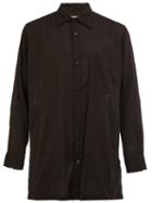 Yohji Yamamoto Back Slit Shirt, Men's, Size: 2, Black, Tencel/cotton