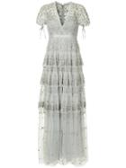 Needle & Thread Tiered V-neck Dress - Grey