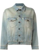 Off-white 'arrows' Print Denim Jacket, Women's, Size: Small, Blue, Cotton/spandex/elastane