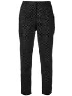 Dolce & Gabbana Polka Dot Cropped Trousers, Women's, Size: 40, Black, Spandex/elastane/cotton