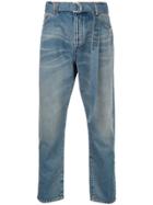 Off-white Bleached Belted Jeans - Blue