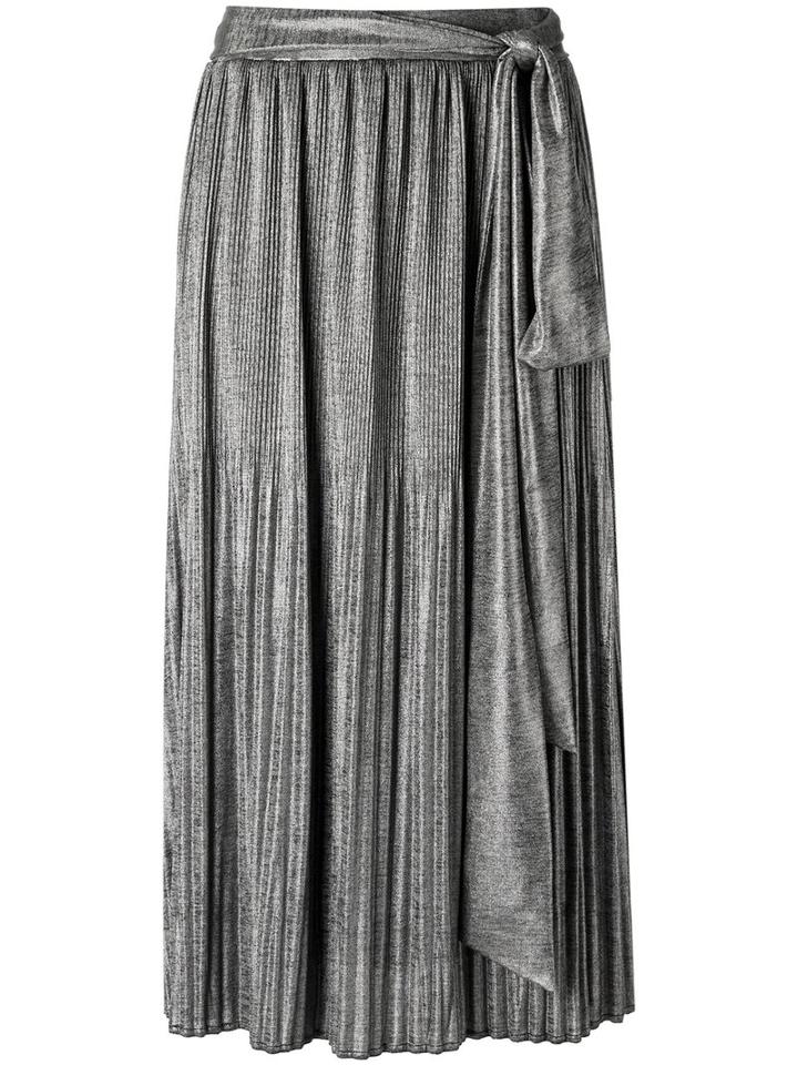 Andrea Marques - Pleated Skirt - Women - Elastodiene/polyester - 42, Grey, Elastodiene/polyester