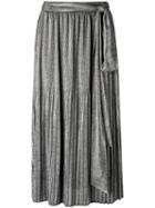 Andrea Marques - Pleated Skirt - Women - Elastodiene/polyester - 42, Grey, Elastodiene/polyester