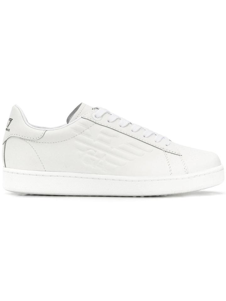 Ea7 Emporio Armani Embossed Logo Sneakers - White